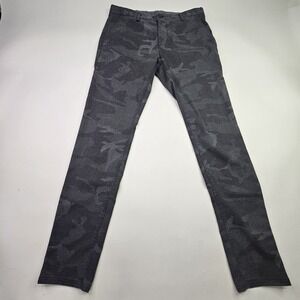 ZARA MAN Pants Size 32 Charcoal Gray Camo Slim Fit Stretch Chino